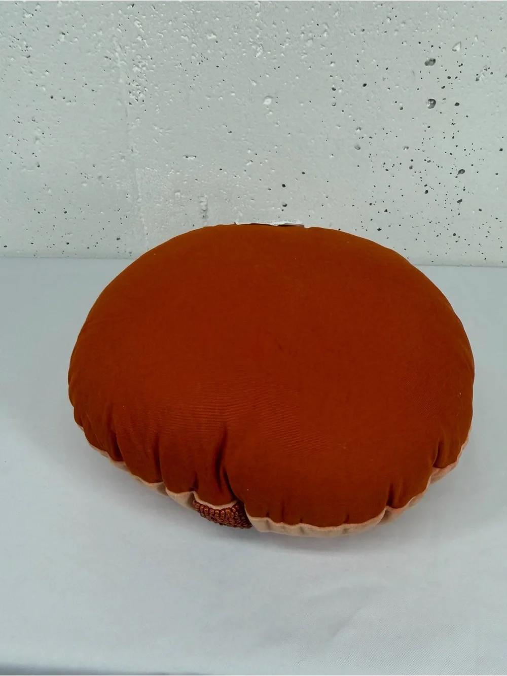 Opal House Round Peach Pillow with Beaded Peace Design 14”